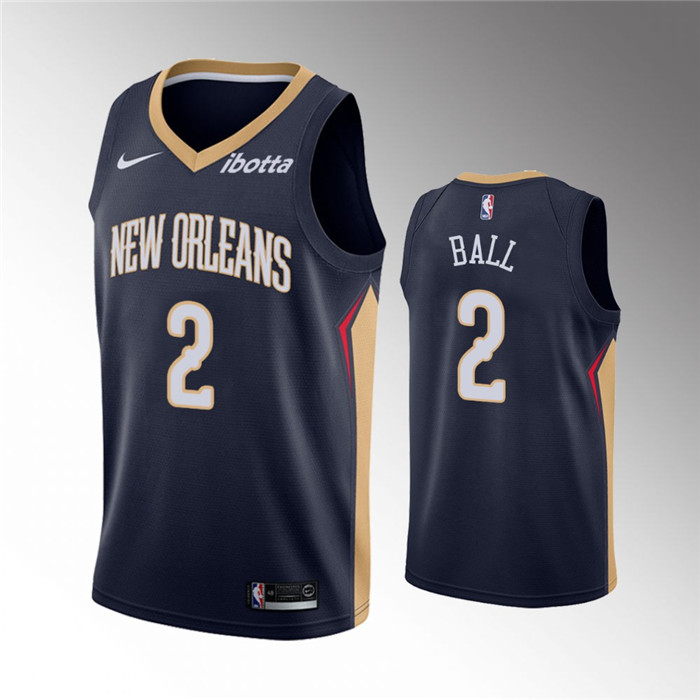 Men's New Orleans Pelicans #2 Lonzo Ball Navy Icon Edition Stitched Jersey Men's New Orleans Pelicans #2 Lonzo Ball Navy Icon Edition Stitched Jersey